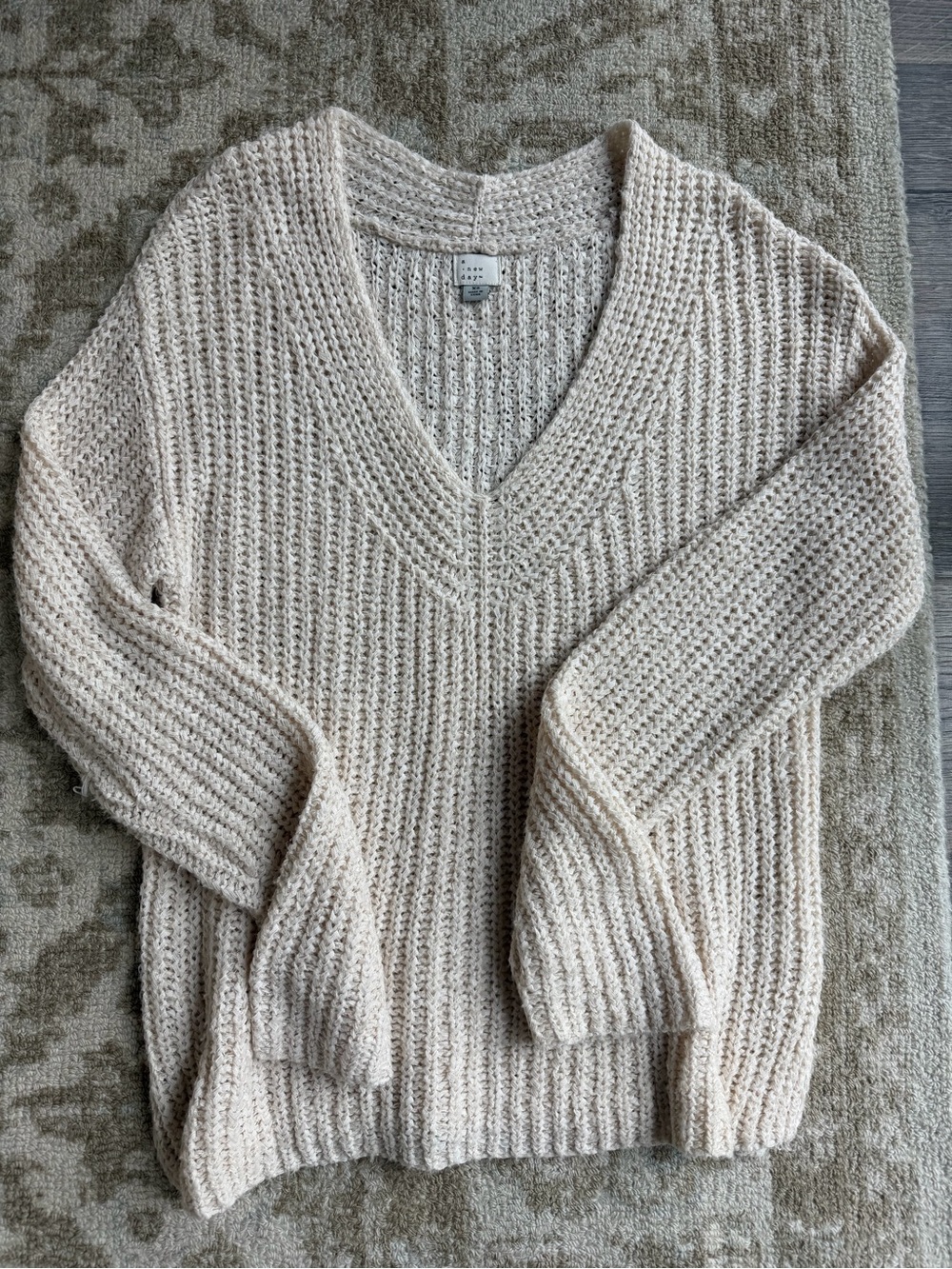 Target a new day Cream V-Neck Chunky Knit Sweater